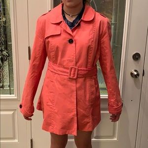 Peach/orange raincoat